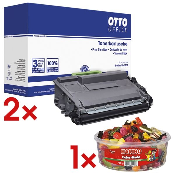 OTTO Office 2x Toner ersetzt Brother »TN-3480« inkl. Fruchtgummi »Color-Rado« Party Box 750 g