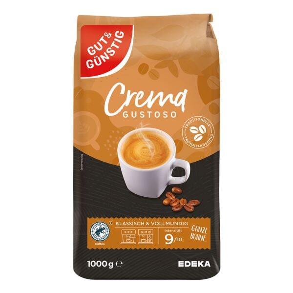 Gut und Gnstig Kaffeebohnen Crema Gustoso 1 kg
