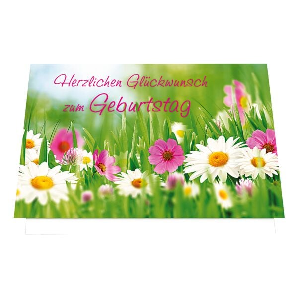Geburtstagskarte LUMA KARTENEDITION Herzlichen Glckwunsch zum Geburtstag Blumenwiese, Sonderformat, mit Umschlag, 1 Stck