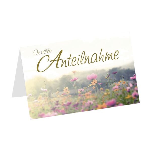 Trauerkarte LUMA KARTENEDITION In stiller Anteilnahme Blumenwiese, Sonderformat, mit Umschlag, 1 Stck