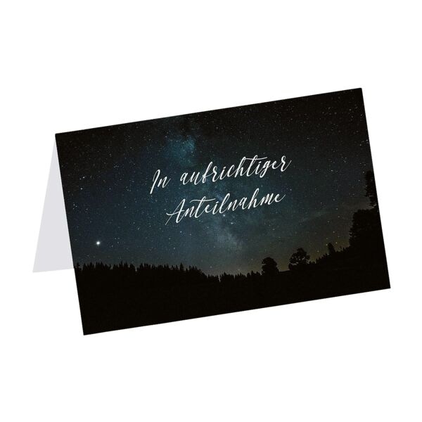 Trauerkarte LUMA KARTENEDITION In aufrichtiger Anteilnahme Nachthimmel, Sonderformat, mit Umschlag, 1 Stck