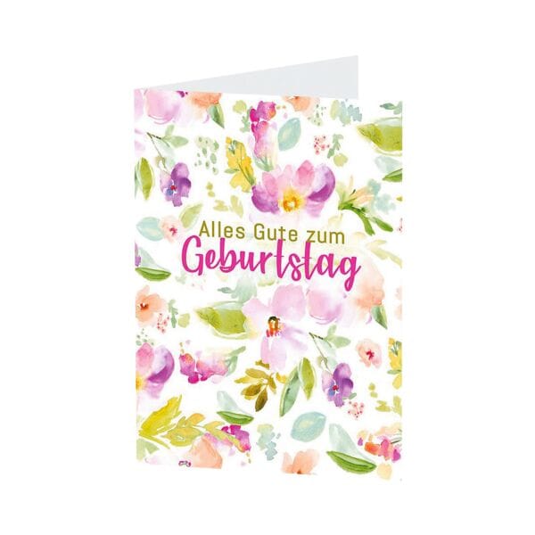 Geburtstagskarte LUMA KARTENEDITION Alles Gute zum Geburtstag Bunte Blumen, Sonderformat, mit Umschlag, 1 Stck