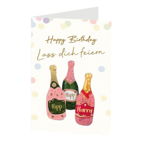 Geburtstagskarte LUMA KARTENEDITION Happy Birthday Lass dich feiern, Sonderformat, mit Umschlag, 1 Stck