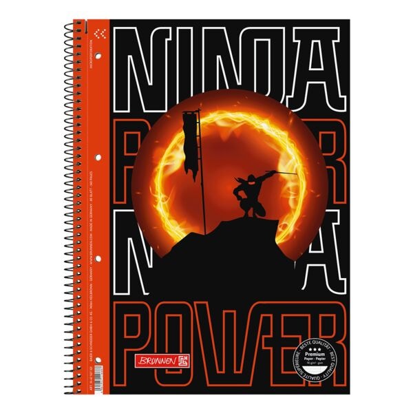 Brunnen Collegeblock Premium Ninja Power A4 liniert, 80 Blatt