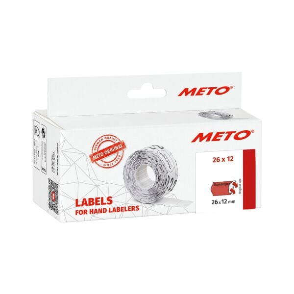 METO 6x 1000 Preisauszeichner-Etiketten - permanent (26 x 12 mm)