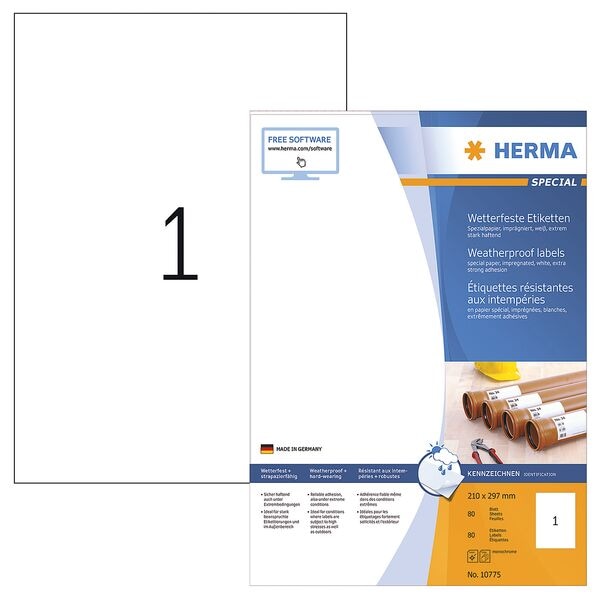 Herma 80er-Pack wetterfeste Etiketten 10775 A4