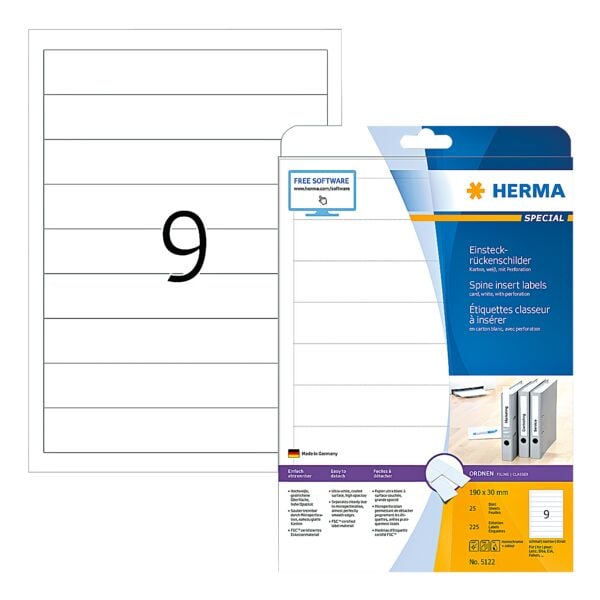 Herma 225er Pack Einsteck-Rückenschilder
