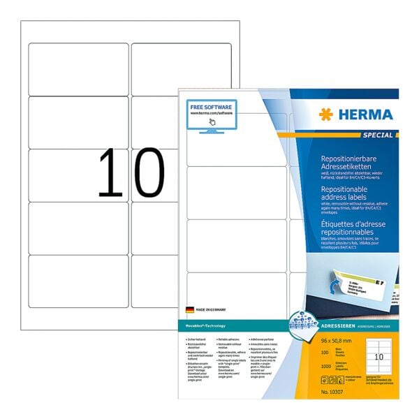 Herma 1000er-Pack wieder haftende Etiketten