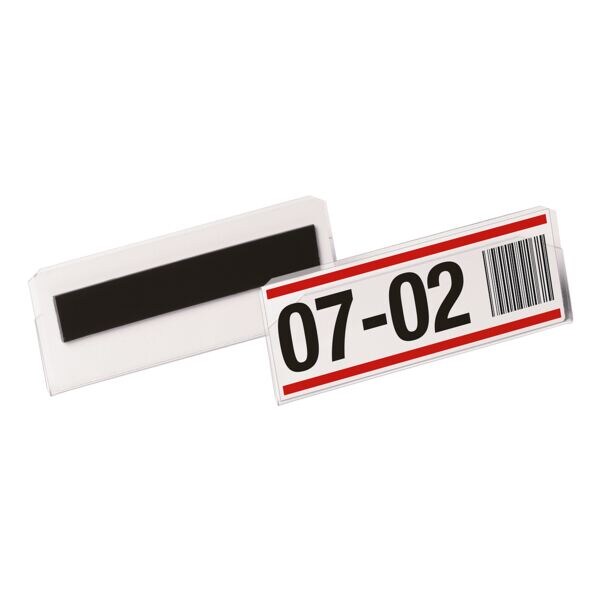 Durable 10er-Pack Kennzeichnungstaschen HARD COVER magnetisch 100 x 38 mm