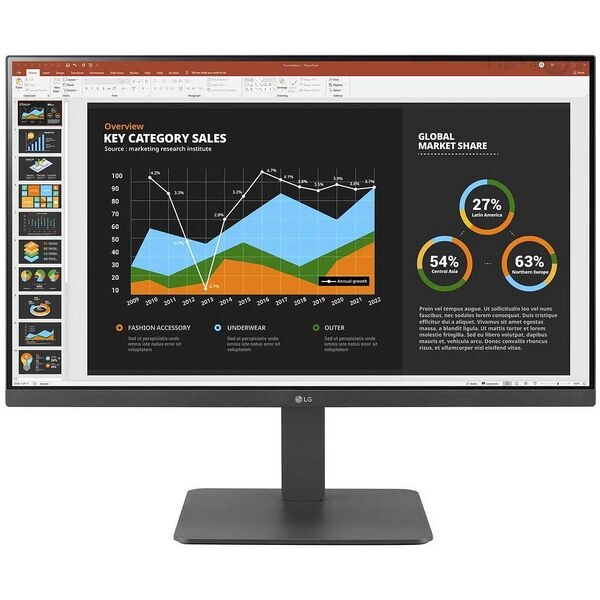 LG 27BR650B-C IPS Monitor, 68,6 cm (27''), 16:9, Full HD, USB Typ C, DisplayPort, HDMI, Ethernet (LAN), USB-Hub, Kopfhrer-/Mikrofonkombinationsbuchse