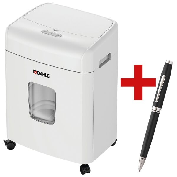 Aktenvernichter Dahle ShredMATIC® 90, Sicherheitsstufe 4, Partikelschnitt (4 x 12 mm), bis 90 Blatt inkl. Kugelschreiber »Coventry« Aktenvernichter Dahle ShredMATIC® 90, Sicherheitsstufe 4, Partikelschnitt (4 x 12 mm), bis 90 Blatt inkl. Kugelschreiber »Coventry«