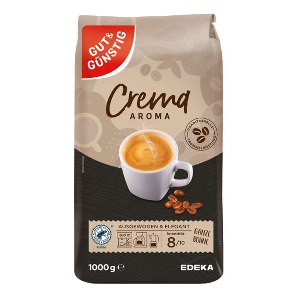 Gut & Gnstig Caff Crema Kaffee ganze Bohnen 1000 g
