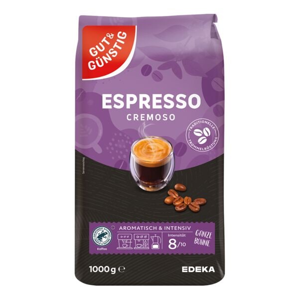 Gut & Gnstig Cremoso Kaffee ganze Bohnen 1000 g