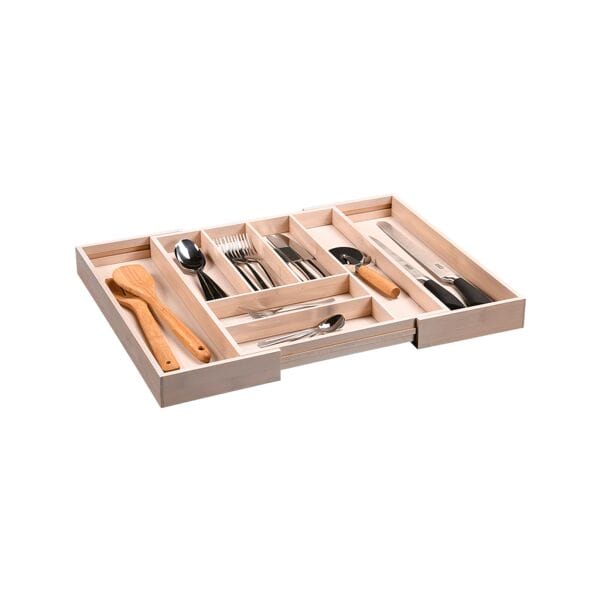 KESPER Variabler Besteckkasten Bambus 35 - 58 cm weiß lasiert KESPER Variabler Besteckkasten Bambus 35 - 58 cm weiß lasiert