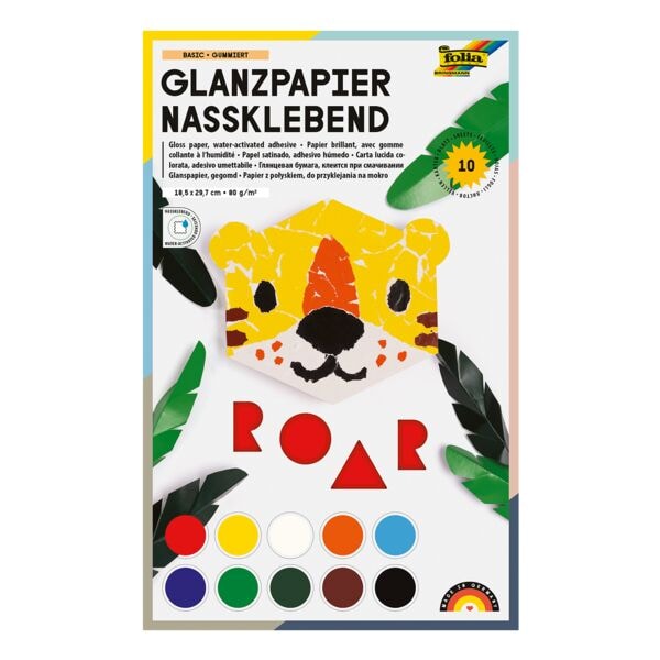 folia Glanzpapier nassklebend 18,5 x 29,7 cm (10 Blatt)
