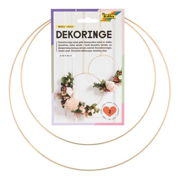 folia 2er-Set Deko-Ringe Metall »Gold«