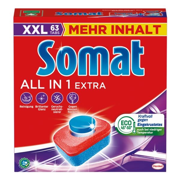 Somat Geschirrspltabs All in 1 Extra 63 Tabs