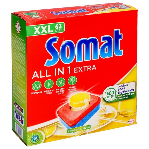 Somat Geschirrspültabs »All in 1 Extra Zitrone + Limette« 63 Tabs Somat Geschirrspültabs »All in 1 Extra Zitrone + Limette« 63 Tabs