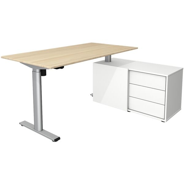 Kerkmann Hhenverstellbarer Kompaktschreibtisch Move 1 Base 150 cm, T-Fu silberfarben