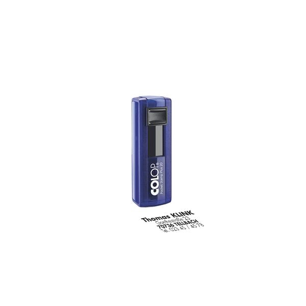Colop Selbstfärbender Textstempel / Taschenstempel »Pocket Stamp Plus 20« blau Colop Selbstfärbender Textstempel / Taschenstempel »Pocket Stamp Plus 20« blau
