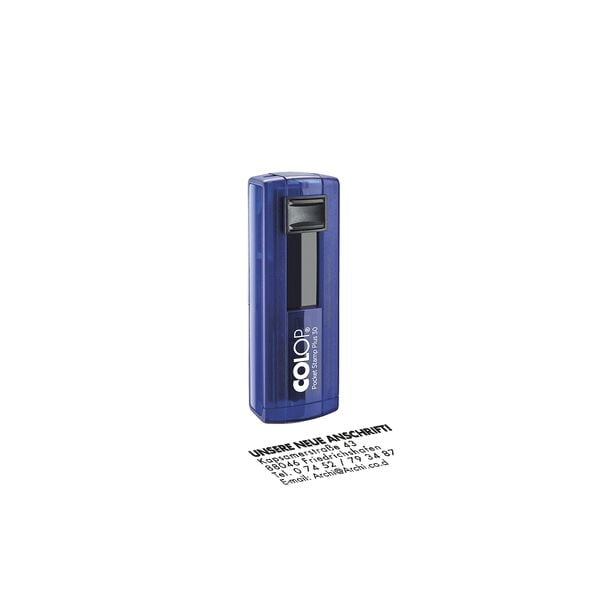 Colop Selbstfärbender Textstempel / Taschenstempel »Pocket Stamp Plus 30« blau Colop Selbstfärbender Textstempel / Taschenstempel »Pocket Stamp Plus 30« blau