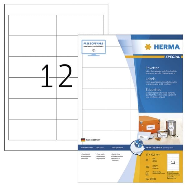 Herma 960er-Pack Etiketten 10781 97 x 42,3 mm