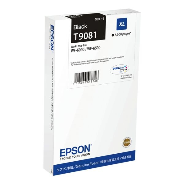 Epson Tintenpatrone »C13T90814N« T9081XL