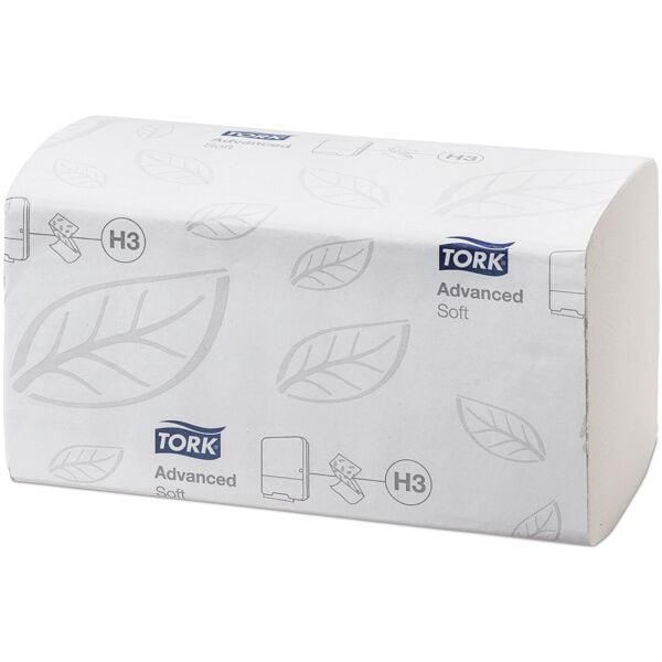 Papierhandtücher Tork Advanced H3 2-lagig, weiß, 22,6 cm x 23 cm mit Z-Falzung - 3750 Blatt gesamt