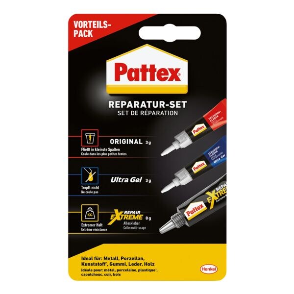 Pattex 3-tlg. Set Sekundenkleber Reparatur Set