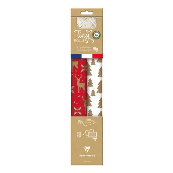Clairefontaine Geschenkpapier-Set Tiny Rolls Weihnachten