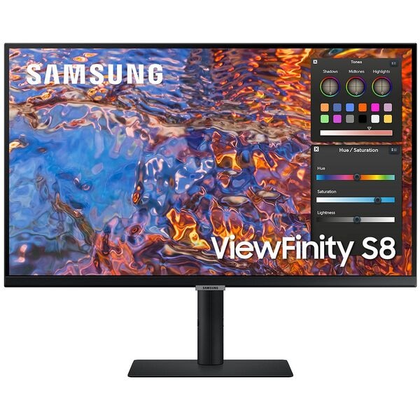 Samsung ViewFinity S8 S27B800PXP IPS Monitor, 68,58 cm (27''), 16:9, Ultra HD (4K), HDMI, DisplayPort, USB Typ C, Audio Jack, Audio Out, Ethernet (LAN)