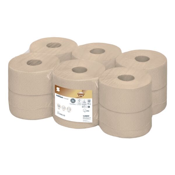 Satino PureSoft Toilettenpapier 2-lagig, naturfarben - 12 Rollen