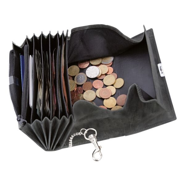 Alassio Kellnerbrse mit Metallkette - Leder grau