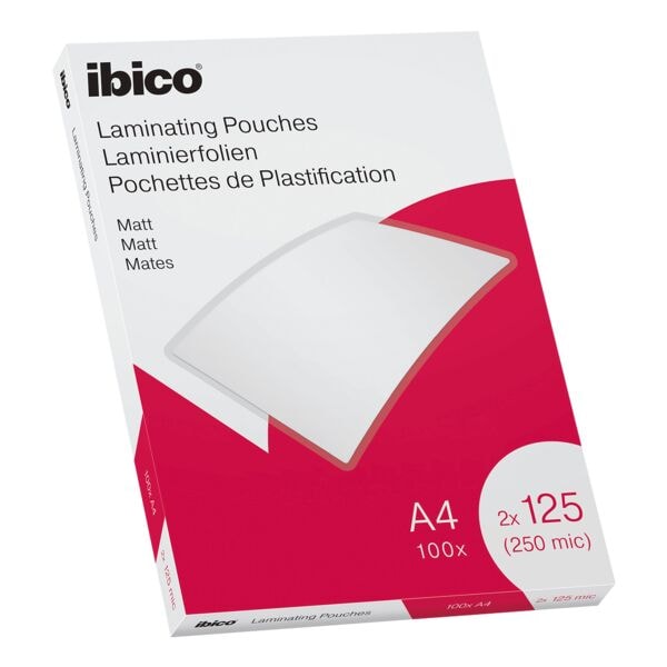 Ibico 100 Stück Laminierfolien 627323 matt A4 125 mic