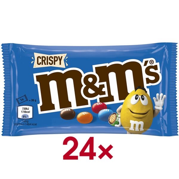 M und M 24er-Pack Schokoladenbonbons m&ms Crispy 36 g