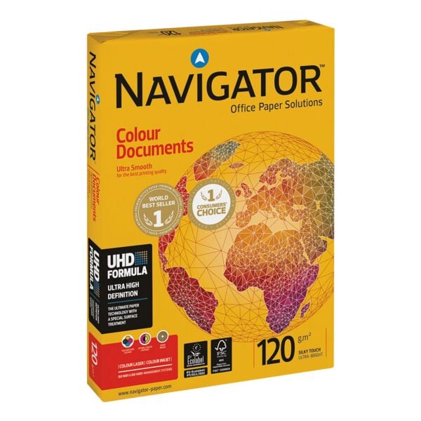 Multifunktionales Druckerpapier A4 Navigator Colour Documents - 250 Blatt gesamt, 120g/qm