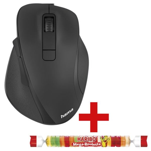 Hama Funkmaus optisch 6-Tasten �MW-500 Recharge� inkl. Fruchtgummi �Mega Roulette� 45 g