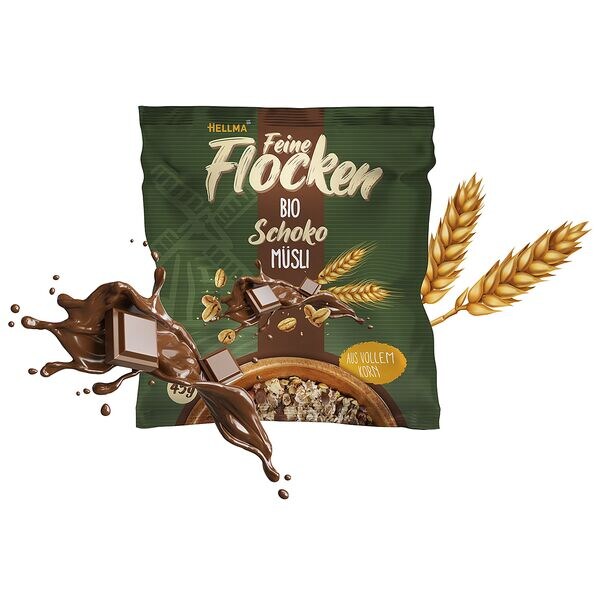 Hellma 40er-Pack Bio Schoko Msli Feine Flocken 40x45g