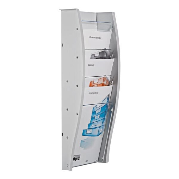 Styro Wand-Prospekthalter styrodisplay DIN A4 grau