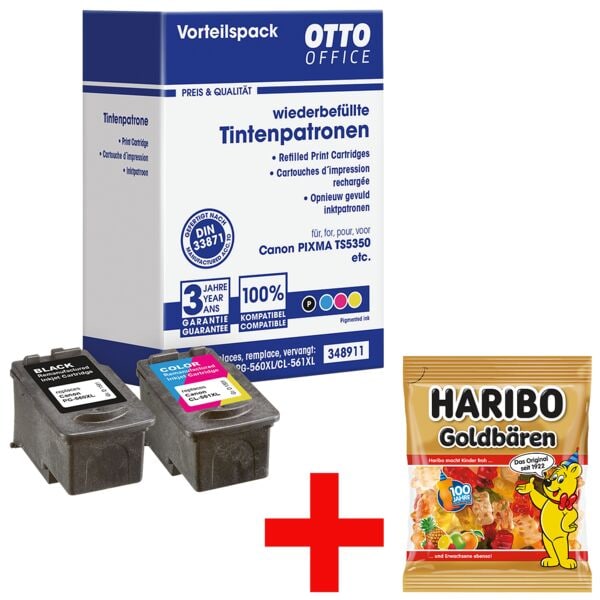 OTTO Office Tintenpatrone ersetzt Canon »PG-560 XL / CL-561 XL« inkl. Fruchtgummi »Goldbären«
