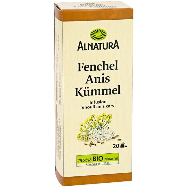 Alnatura Fenchel Anis Kmmel BIO Krutertee Tassenportion ohne Kuvert