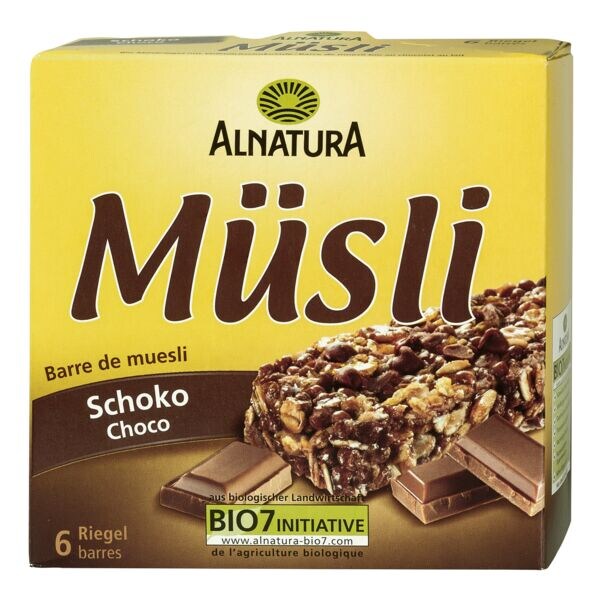 Alnatura 6er-Pack Bio Msliriegel Schoko
