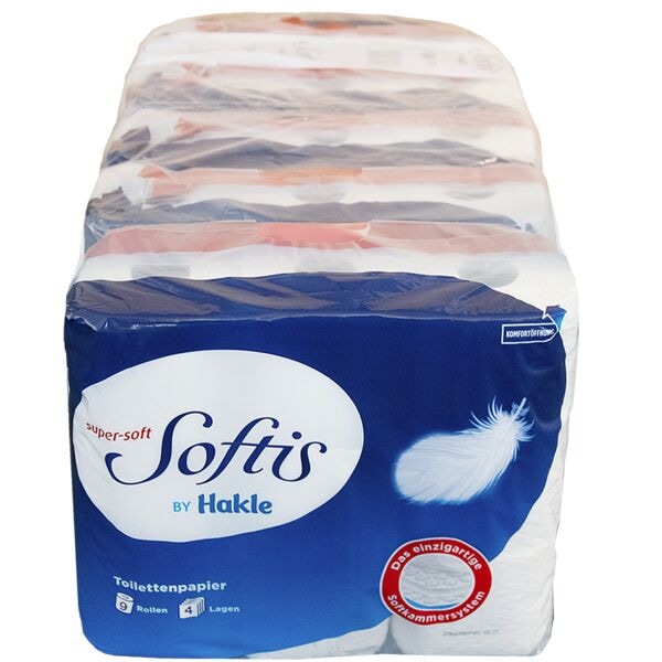 Regina Gropack Toilettenpapier Softis super-soft 4-lagig, wei - 45 Rollen (5 Pack  9 Rollen)