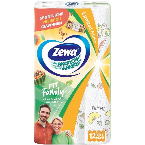 Zewa 12 Rollen Kchenpapier Wisch&Weg Fit Family - 2-lagig