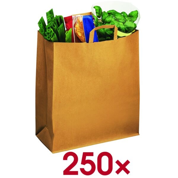 VP 250er-Pack Papier-Tragetaschen Topcraft 32,0 x 42,0 cm braun