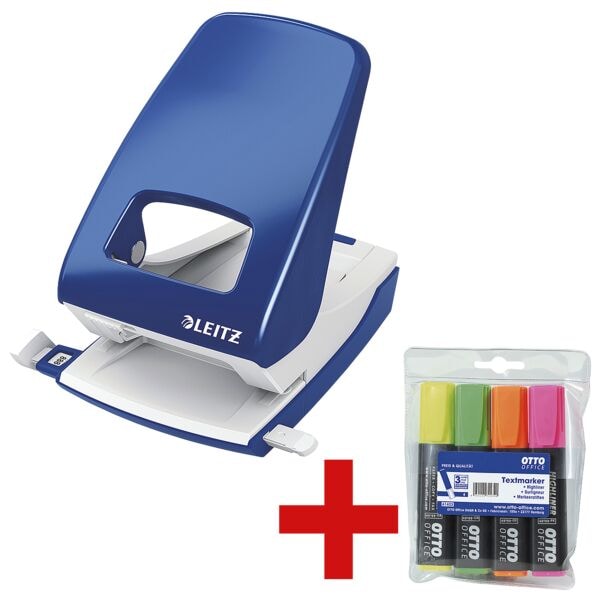 LEITZ Registraturlocher 5138 NeXXt 40 Blatt inkl. 4er-Pack Textmarker »Highliner« LEITZ Registraturlocher 5138 NeXXt 40 Blatt inkl. 4er-Pack Textmarker »Highliner«