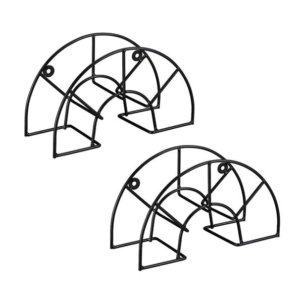 relaxdays 2er-Pack Wand-Schlauchhalter Stahl schwarz