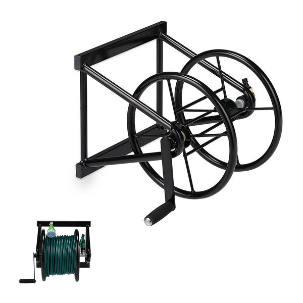 relaxdays Schlauchaufroller 60 m schwarz