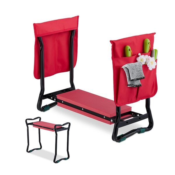relaxdays Kniebank fr Gartenarbeit 65 cm rot