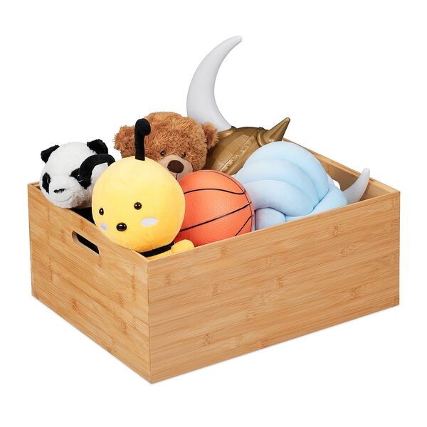 relaxdays XXL Aufbewahrungsbox Bambus - 50x40x21 cm